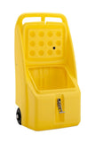 Gelbe Go-Box 70 für Streugut aufgeklappt