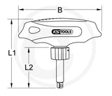 KS Tools 1/4" ERGOTORQUEma x T-Griff-Knarre