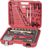 Werkzeug-Kombikasten 1/4 + 1/2", 91-teilig