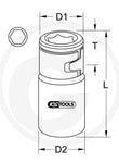 KS Tools 1/4" Bit-Adapter Stecknuss mit Spannring