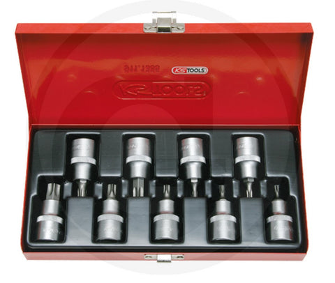 KS Tools 1/2" Bit-Stecknuss-Satz für Torx mit Bohrung, 9-teilig