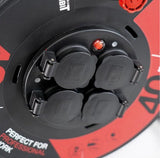Kabeltrommel 230V/16A, 40m, 4 Schutzkontaktsteckdosen