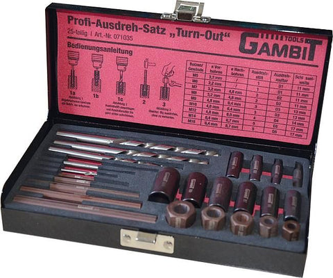 Gambit Werkzeug-Set: Profi-Ausdreh-Satz - Turn Out, 25-teilig